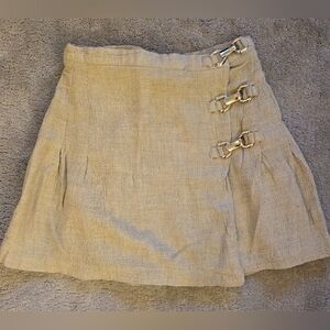 Vintage Pleated Skirt With Buckle Details